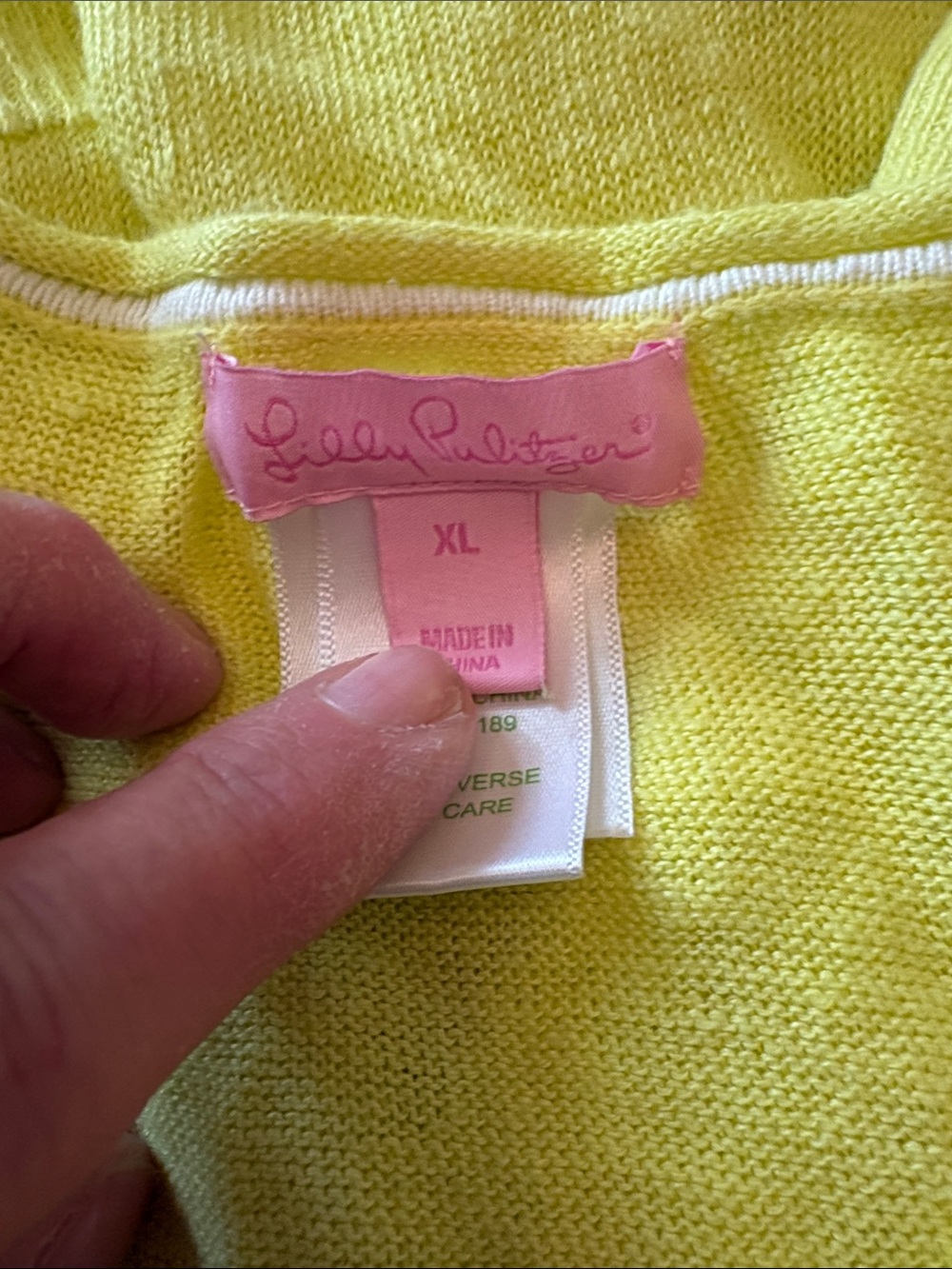 Lilly Pulitzer Lemon Yellow V-Neck Side-Button Pullover - Picture 5 of 7